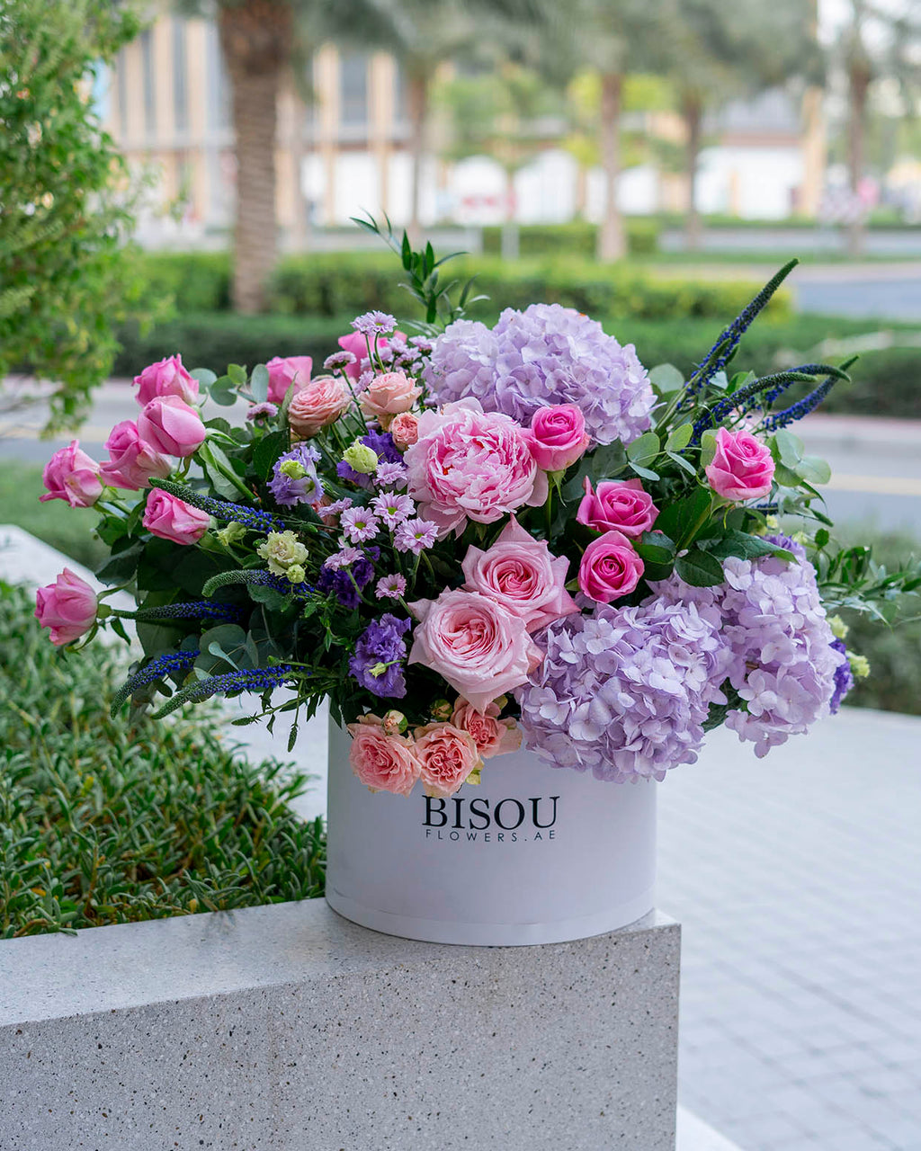 Aeronna drum box flower arrangement