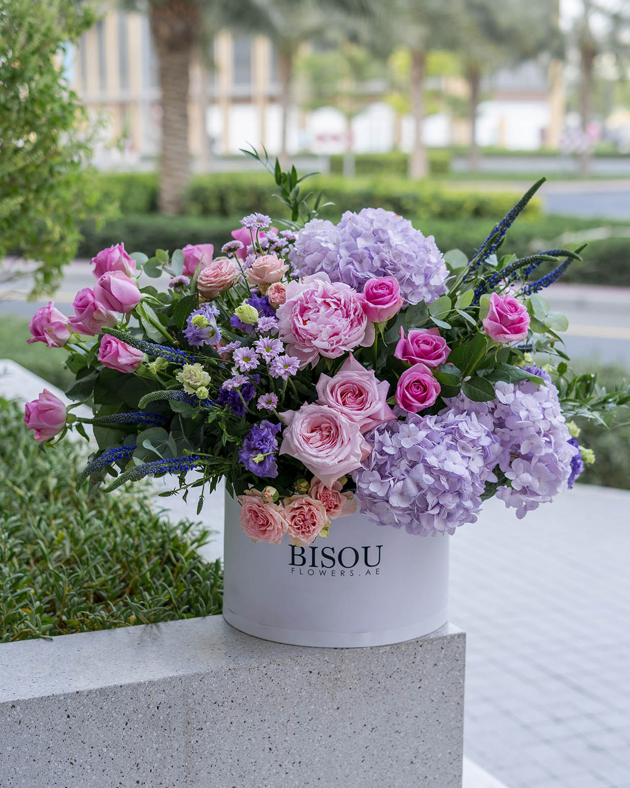 Aeronna drum box flower arrangement