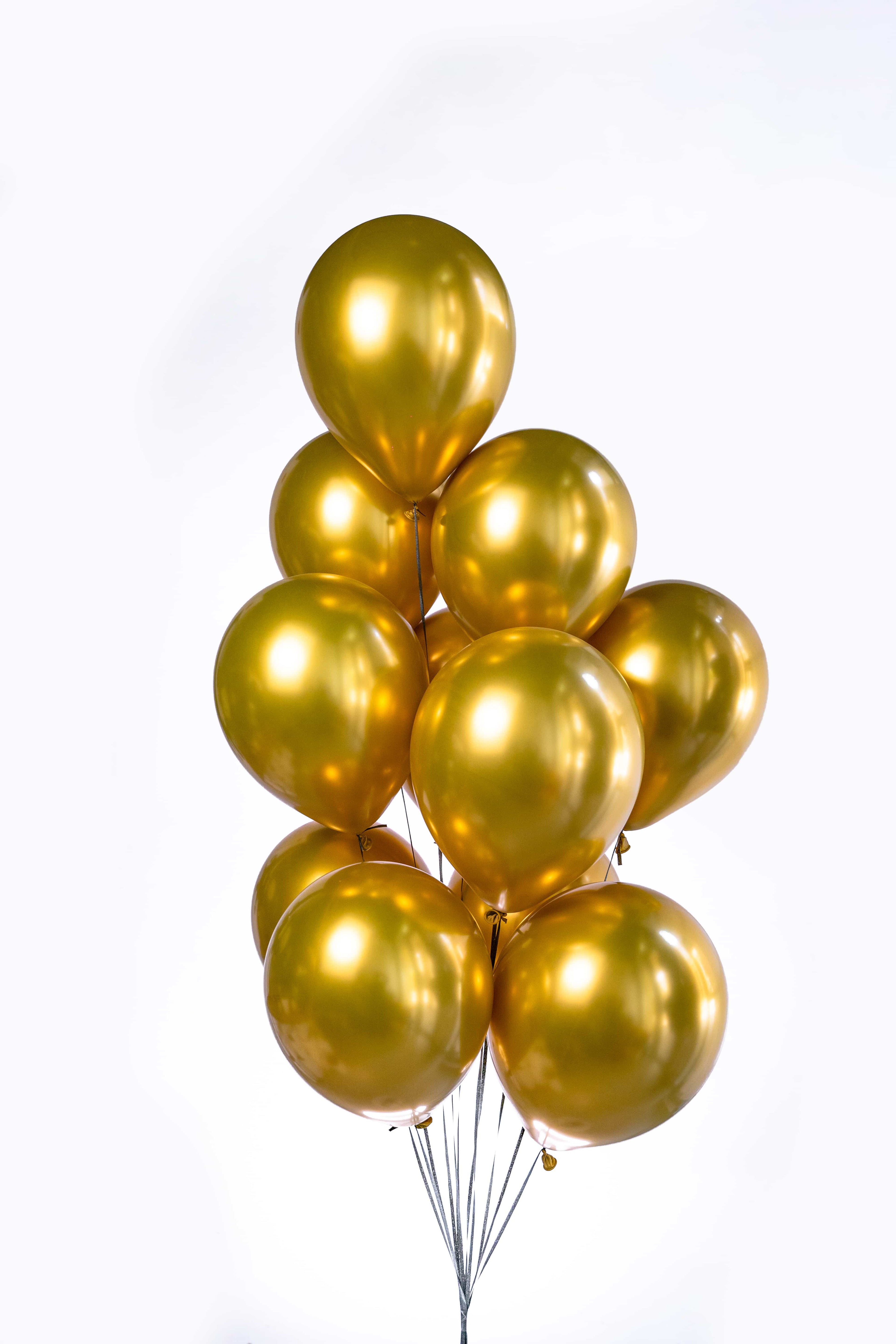 10 Gold balloons