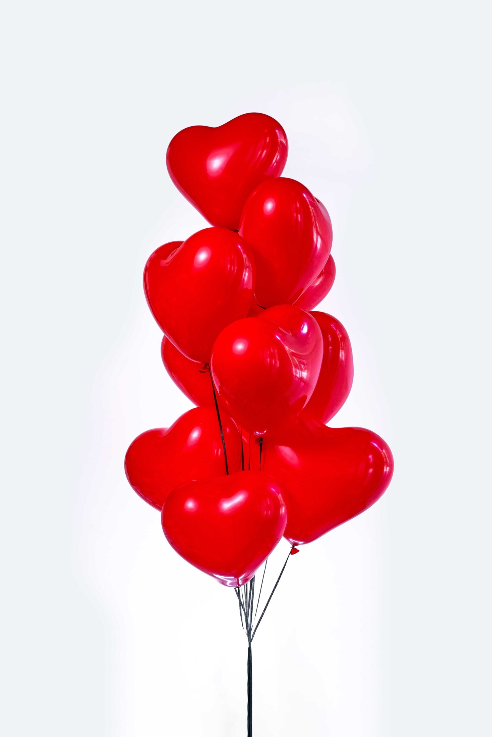 10 Red heart balloons