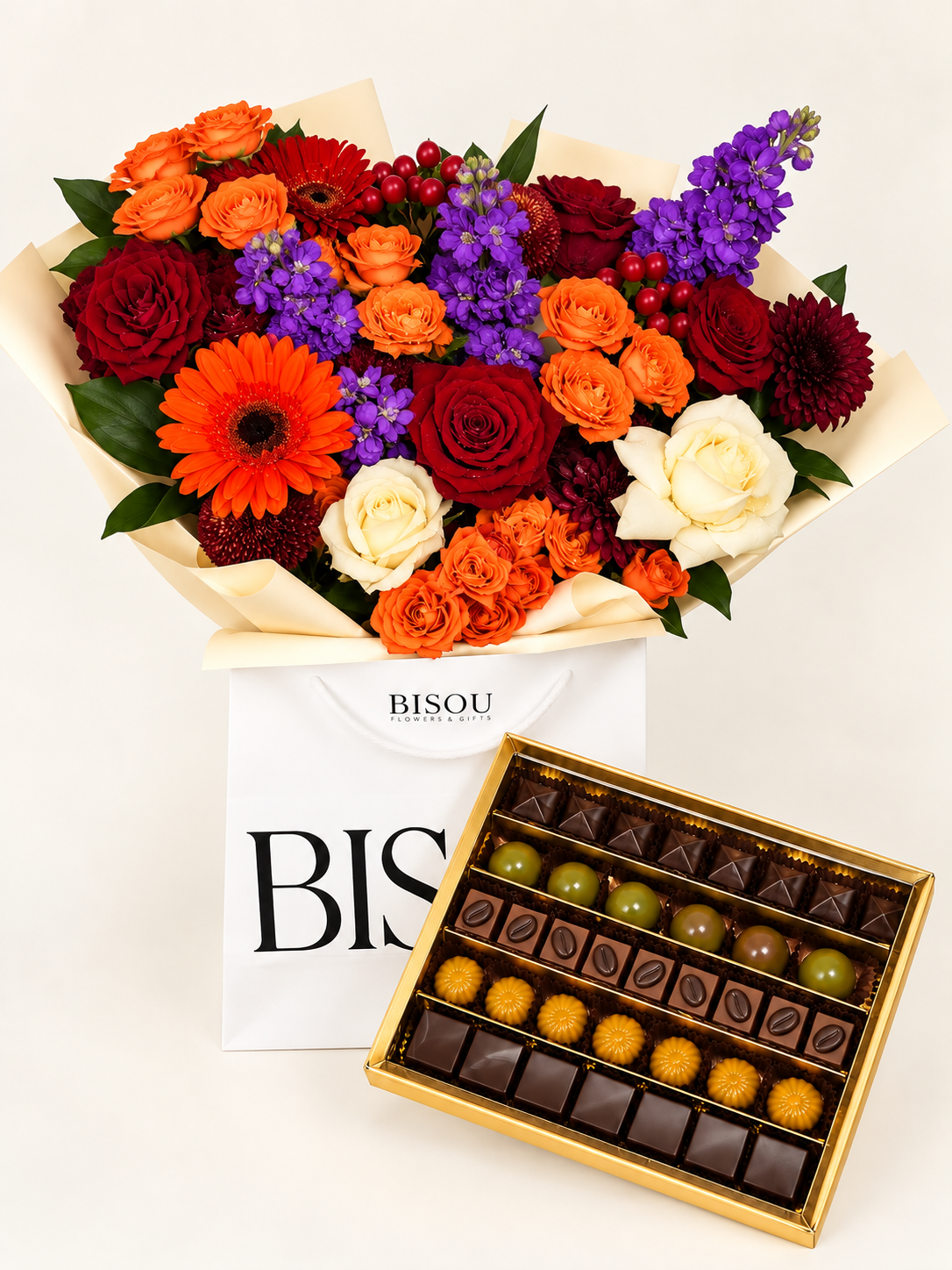 Luxury Bouquet and Chocolates Gift Set