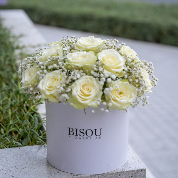 Baby Amore 15 roses and gypsophila flowers