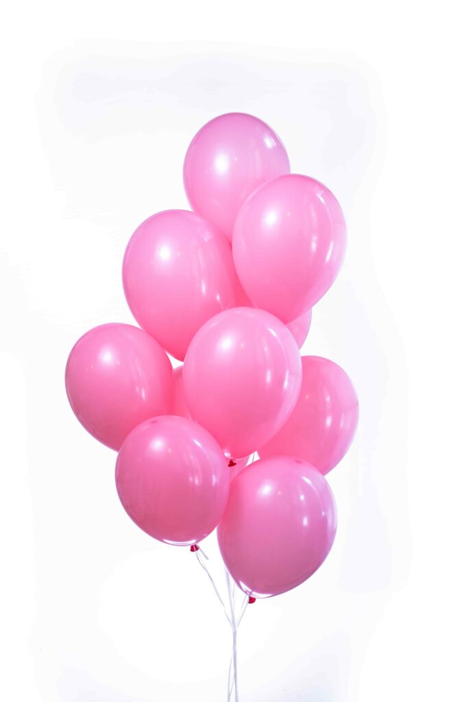 10 pink balloons