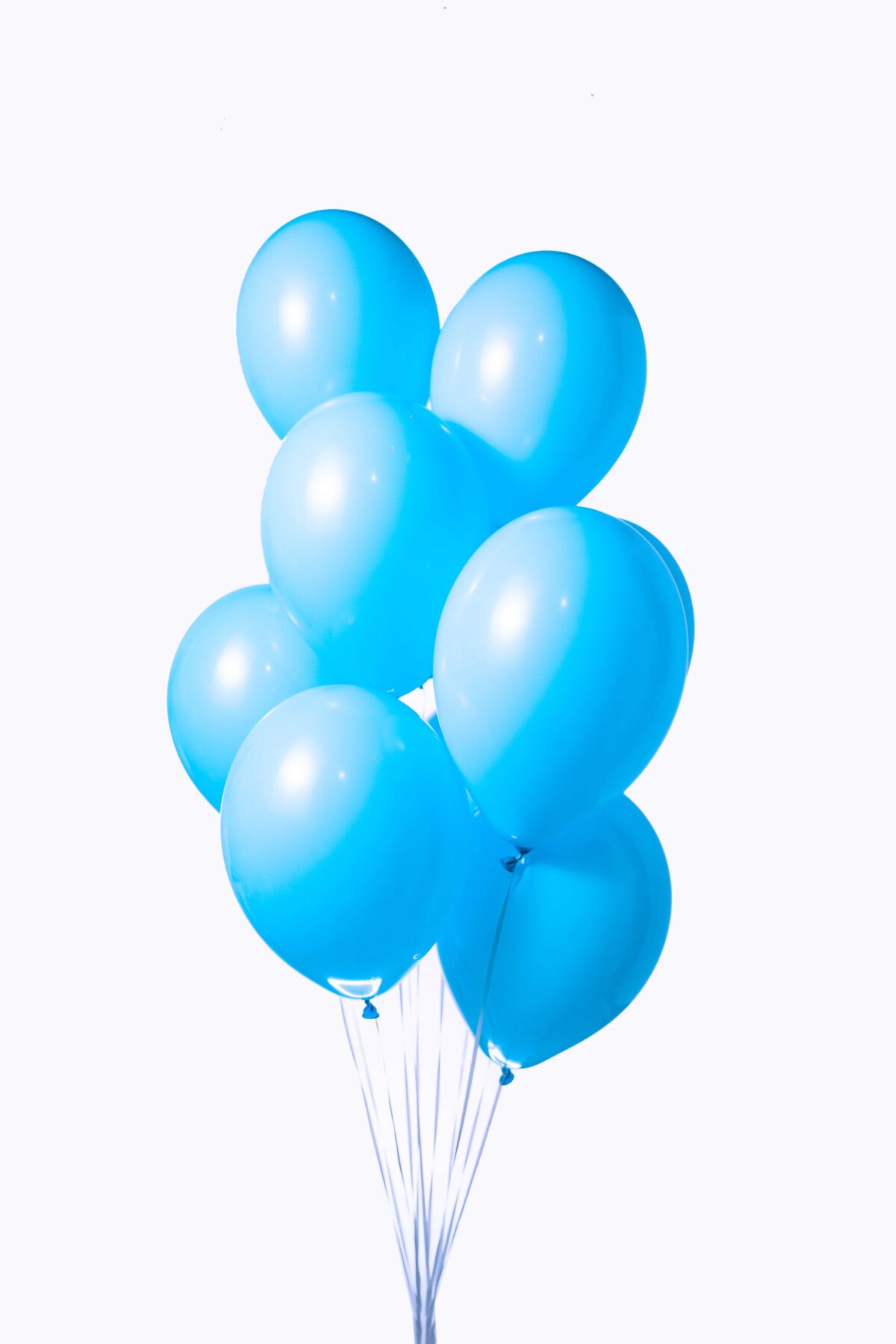 10 light blue helium balloons